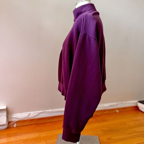 Victoria's Secret Fleece Lined Quarter Zip Pullover Sweater Sweatshirt Purple XL - Picture 3 of 16